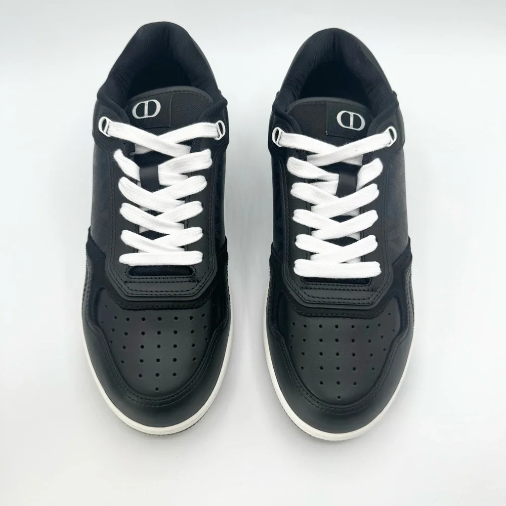 NEW Men Dior Black B27 Low Top CD Diamond Logo Sneakers Trainers Lace Up Shoes